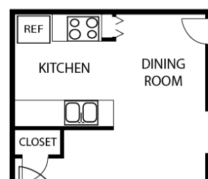 1X1 floor plans available at Vizcaya Apartments in Santa Maria, CA